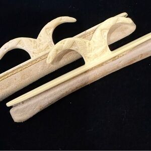 Identical Pair of Vintage 7” Faux Ivory Nail Buffers